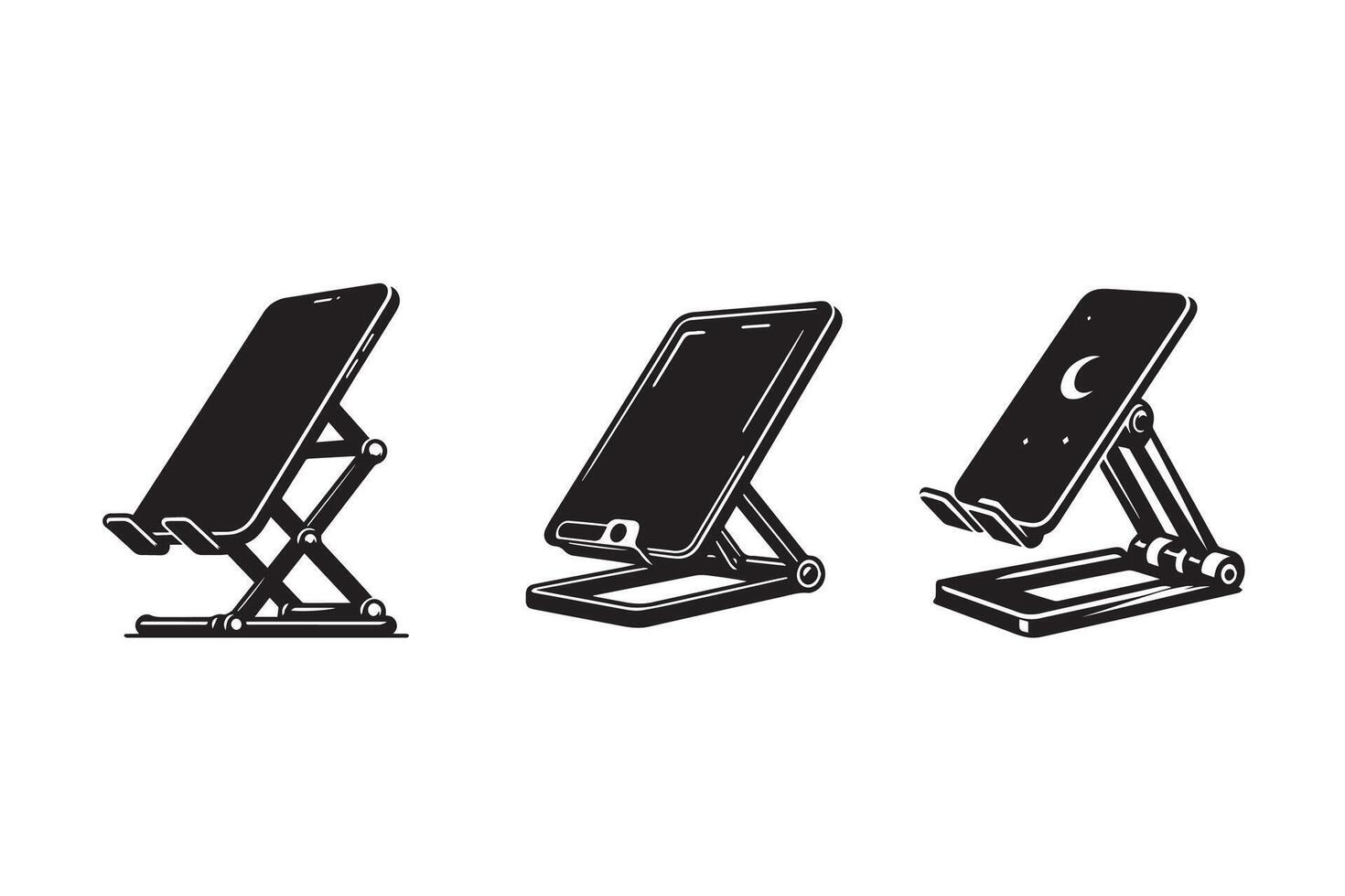 Mobile or Cell Phone Stand Silhouette Illustration vector