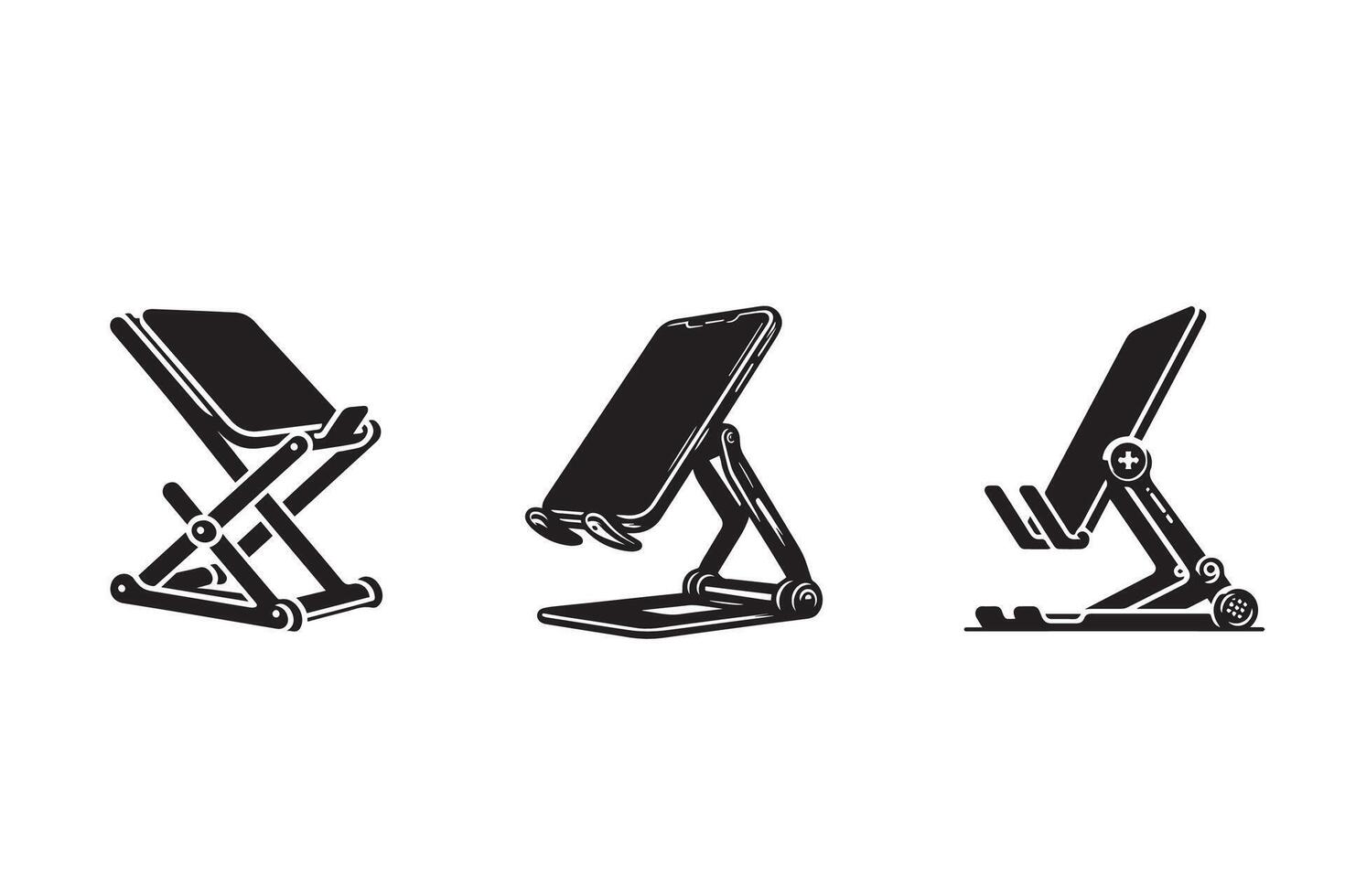 Cell Phone Stand Silhouette Illustration vector