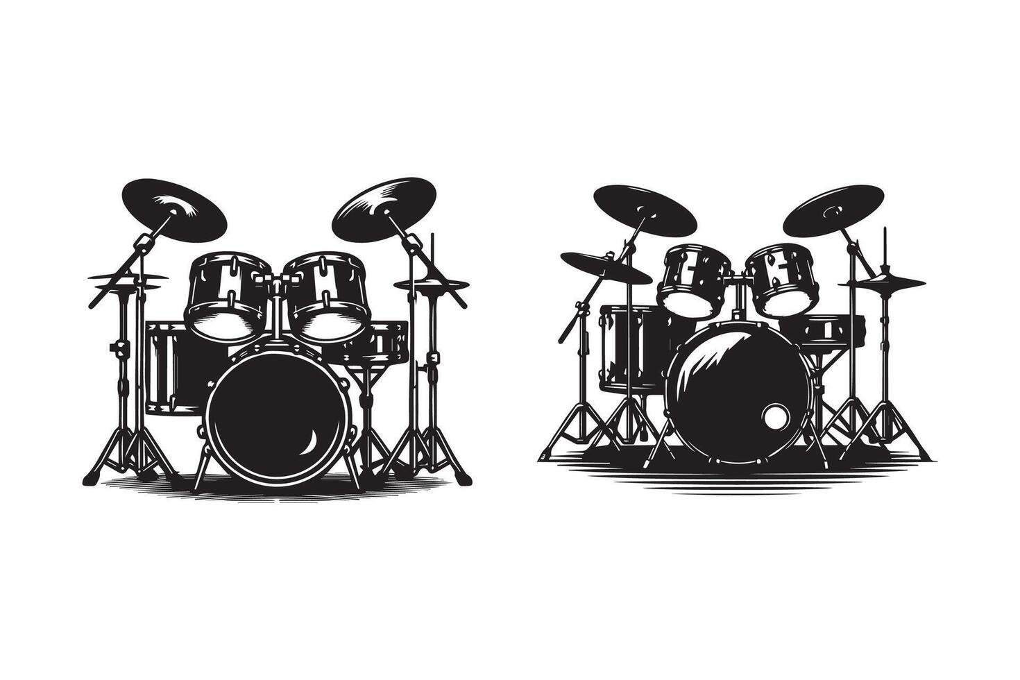 Drum kit set Design Silhouette vector