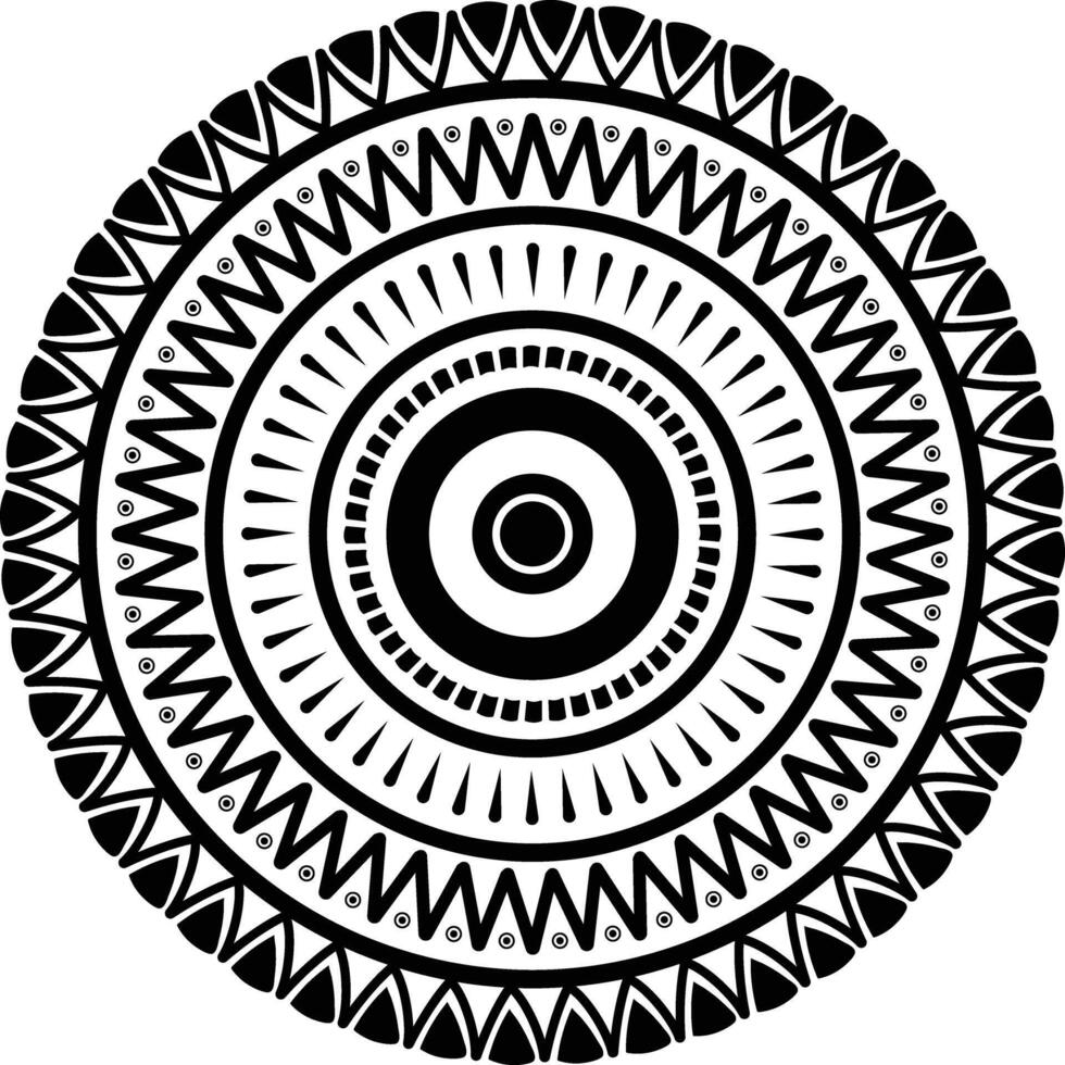 Circle mandala ornament on white background. art, line, silhouette, creative vector