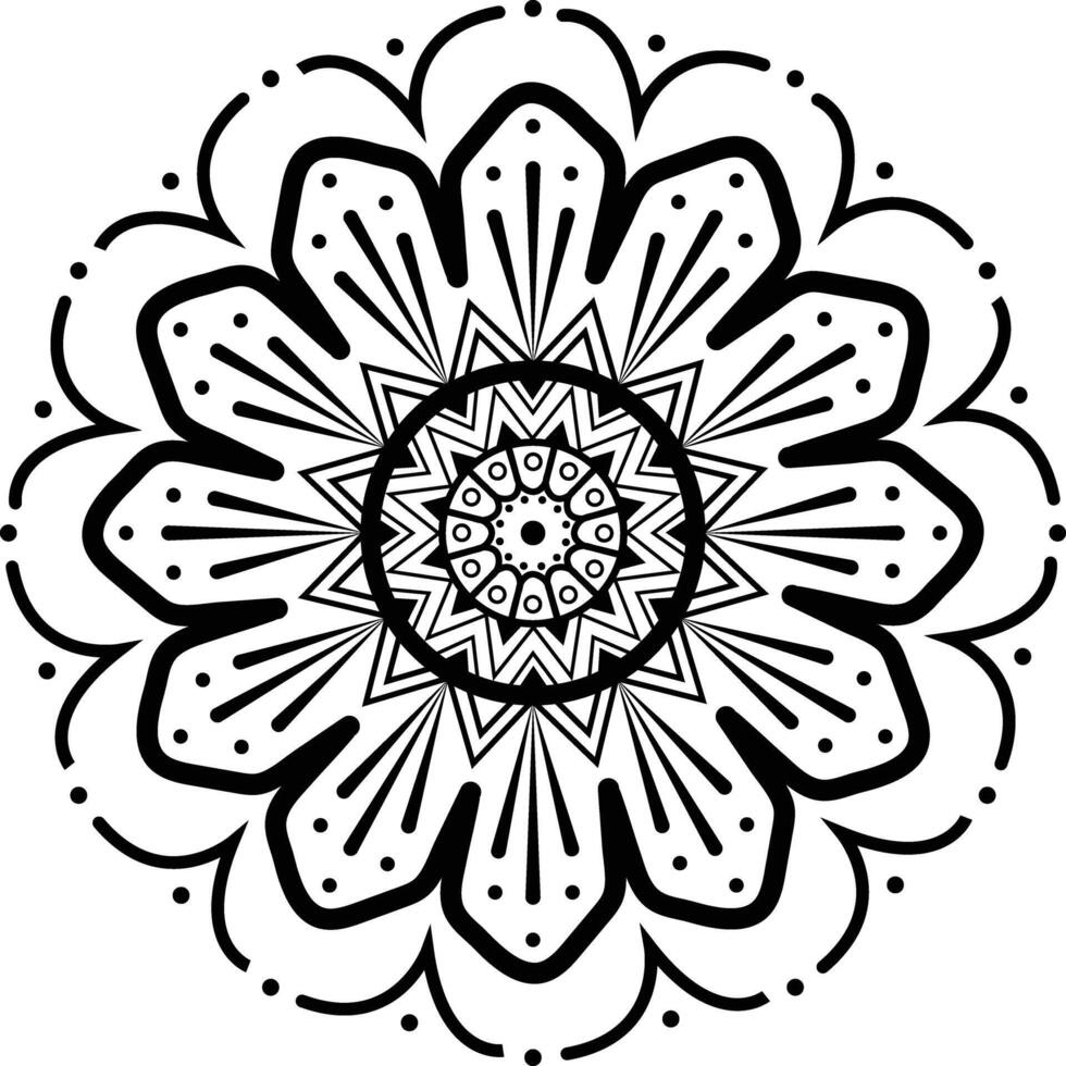 simple round mandalas pattern for coloring book interior vector