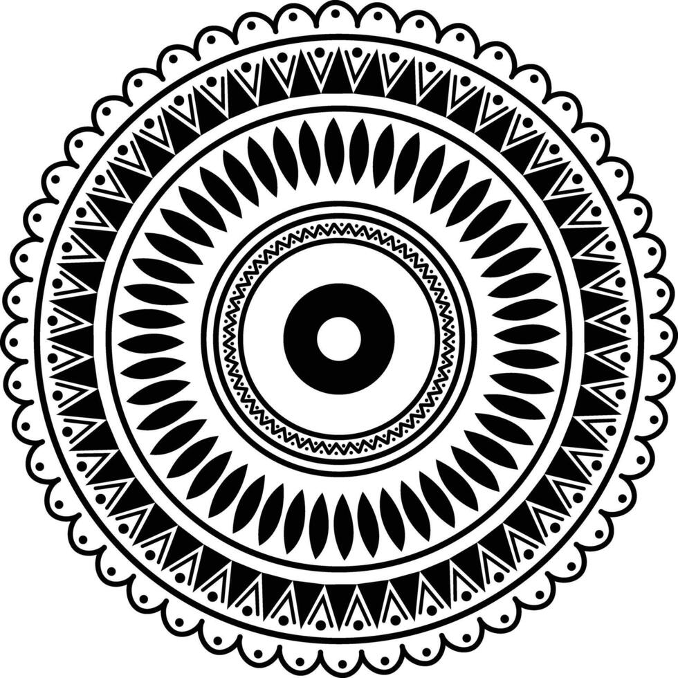 Outline mandala pattern ornament for background or coloring page vector