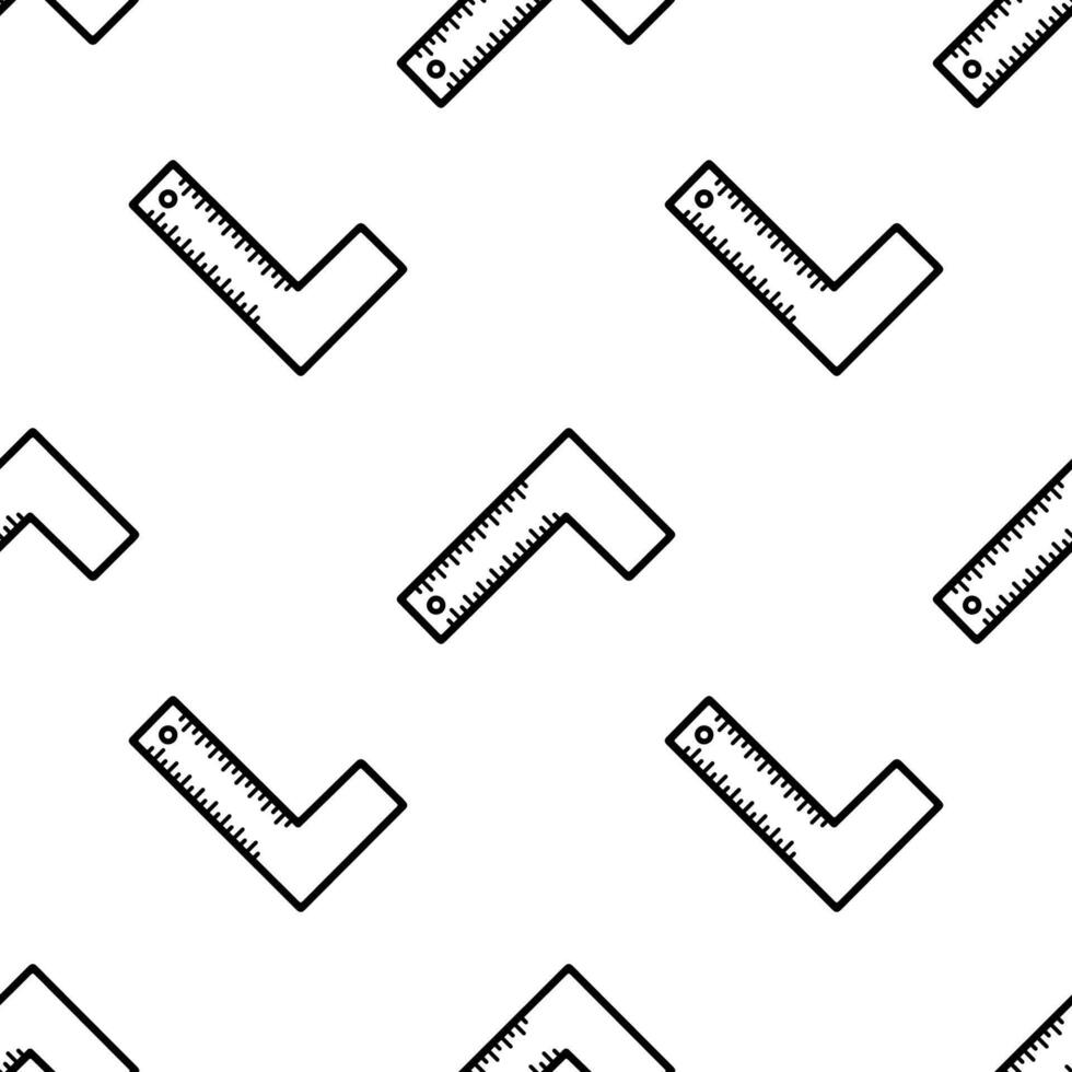 Cartoon doodle square ruler seamless pattern. vector