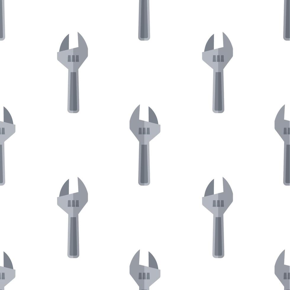 Cartoon adjustable wrench seamless pattern. vector