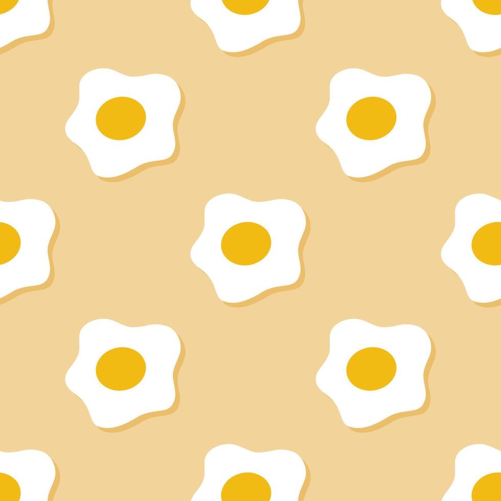 Cartoon Fried Egg seamless patterns, . vector