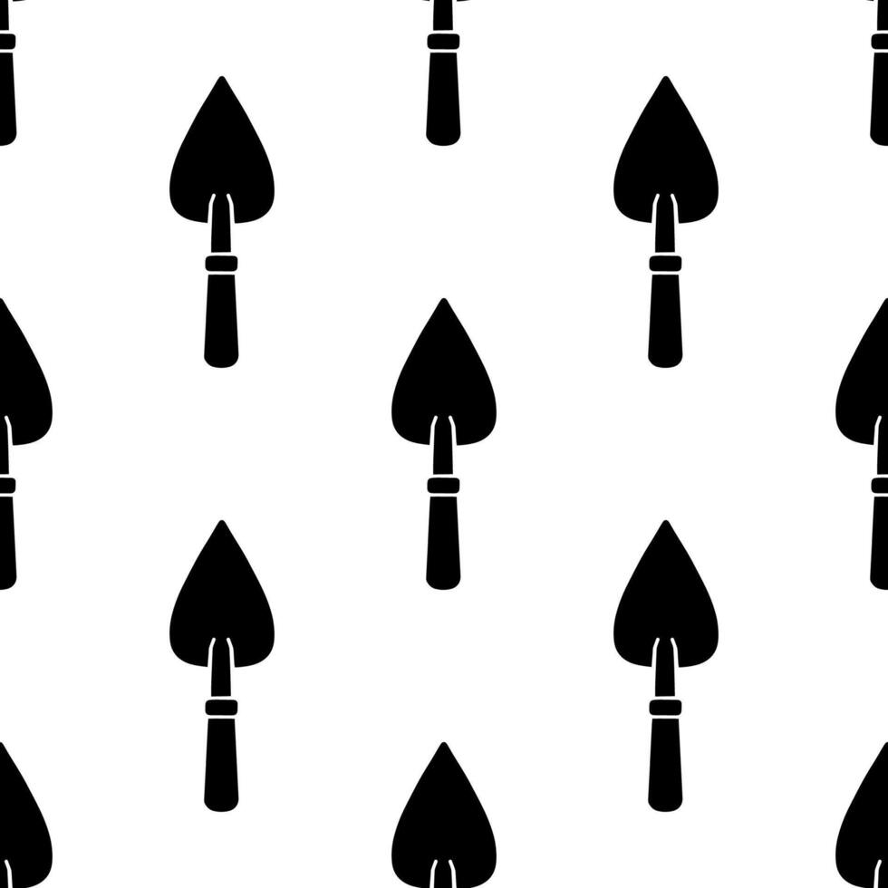 Cartoon doodle silhouette trowel seamless pattern, . vector