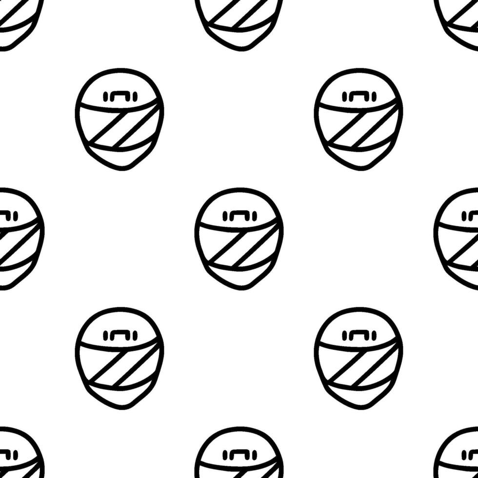 Cool Helmet cartoon doodle seamless pattern, . vector