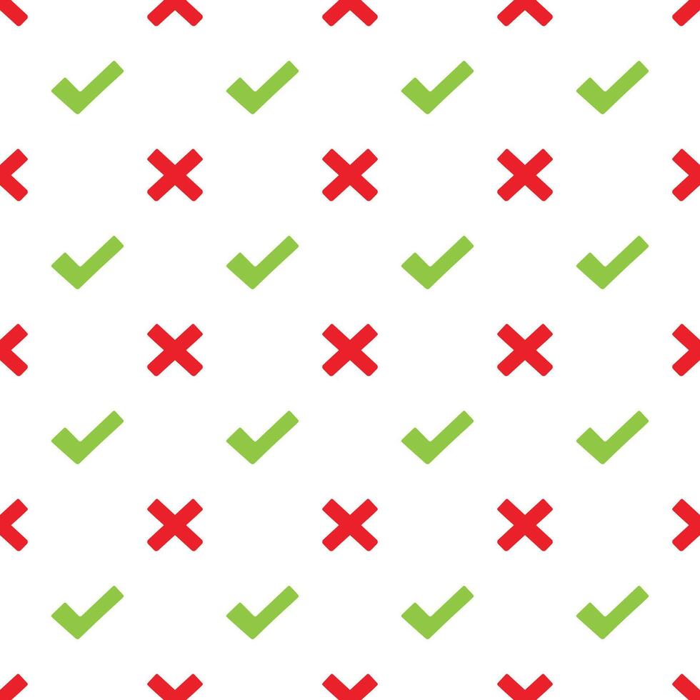 Cartoon Check Mark symbol seamless patterns, . vector