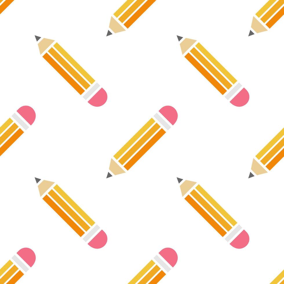 Cartoon Pencil seamless patterns, . vector