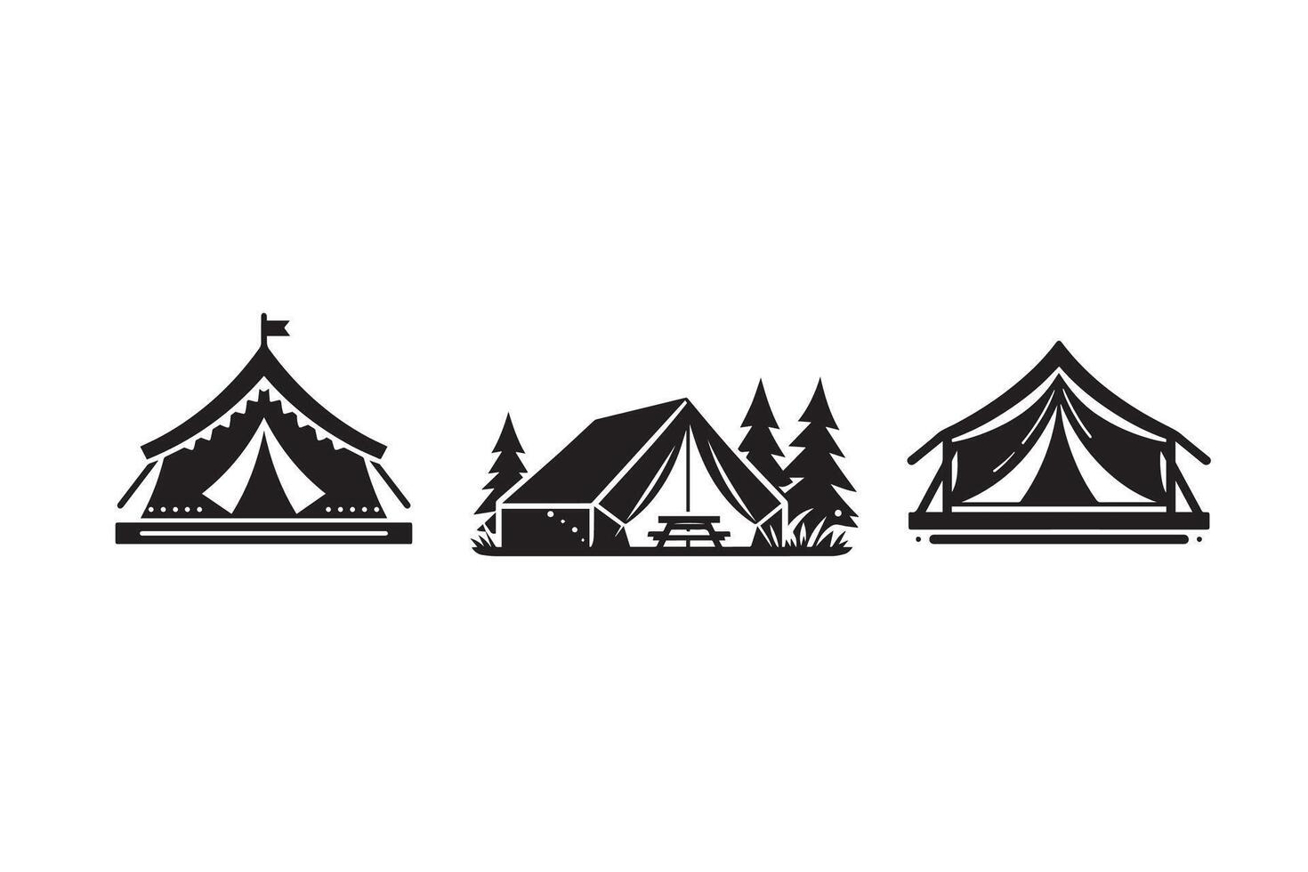 Tent Silhouette Illustration Design vector