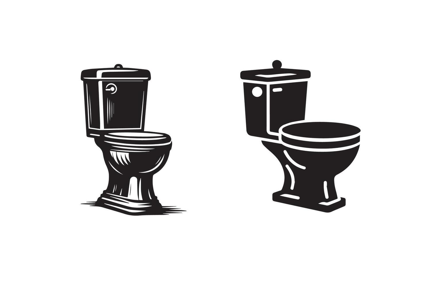 Commode Toilet Silhouette Illustration Design vector