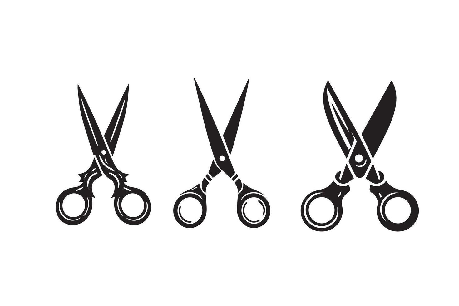 Scissors Silhouette Illustration Design vector