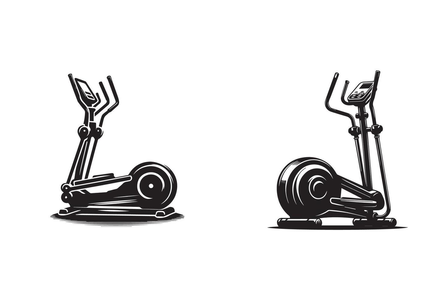 Elliptical Exercise Machine Silhouette Illustration vector