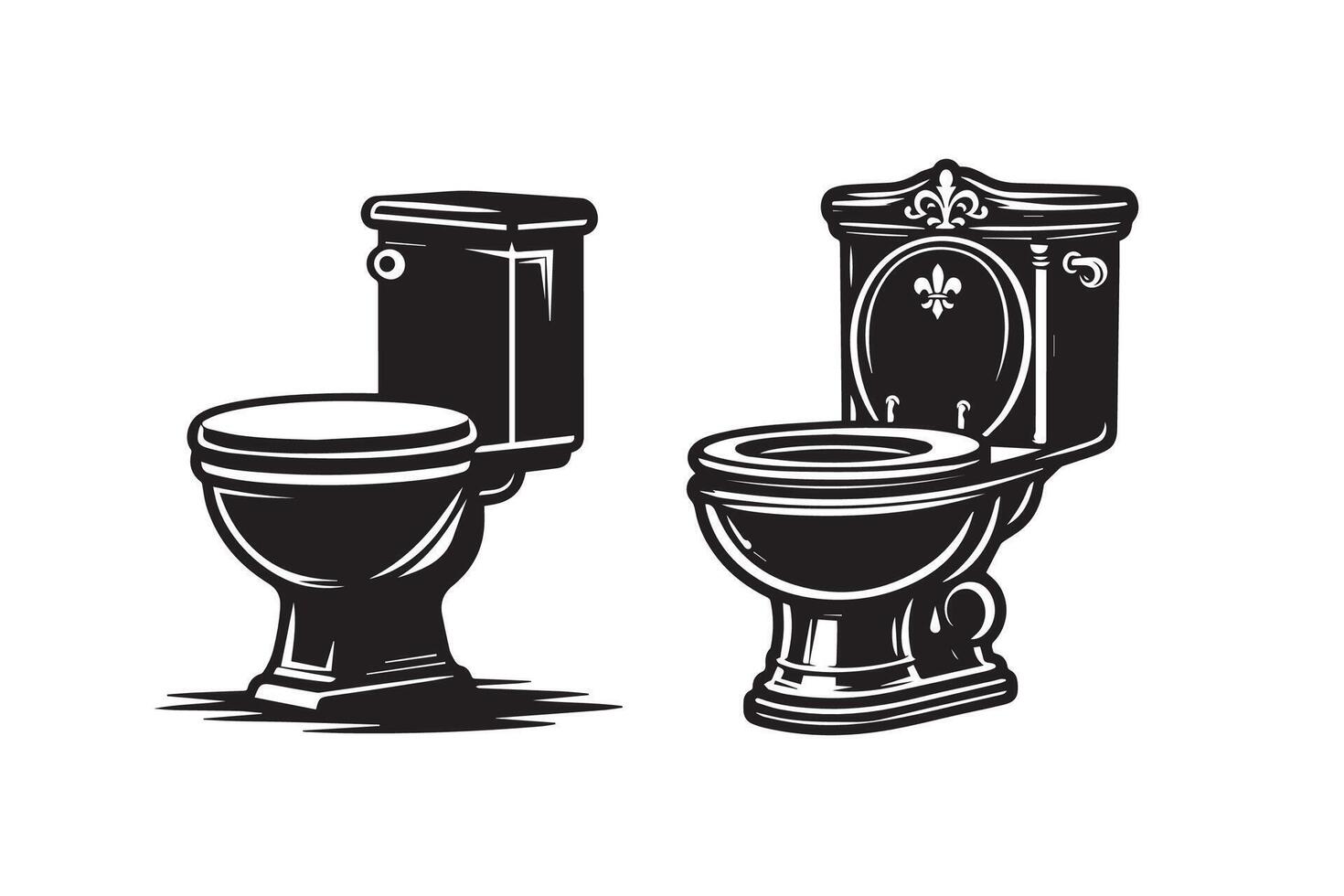 Commode Toilet Silhouette Illustration vector