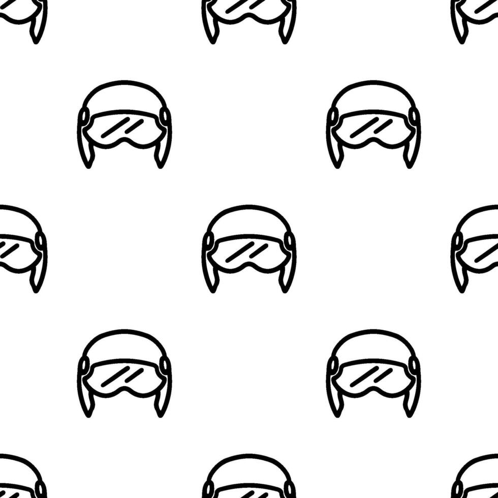 Pilot helmet cartoon doodle seamless pattern, . vector