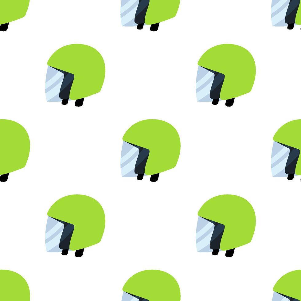 Green Helmet cartoon seamless pattern, . vector