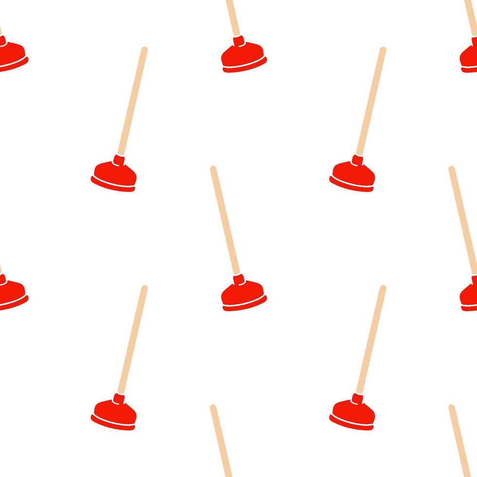 Plunger cartoon seamless pattern, . vector
