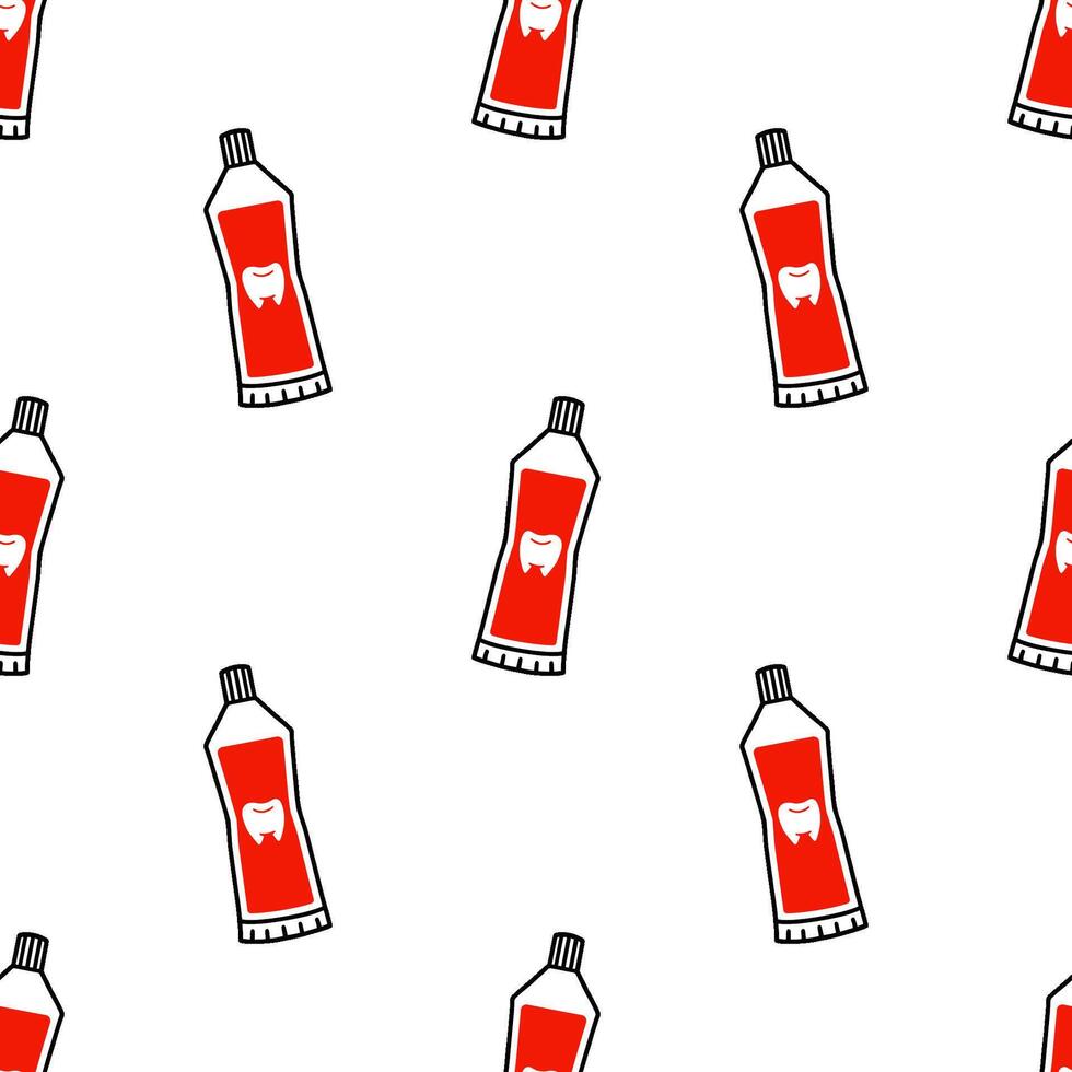 Toothpaste cartoon seamless pattern, . vector