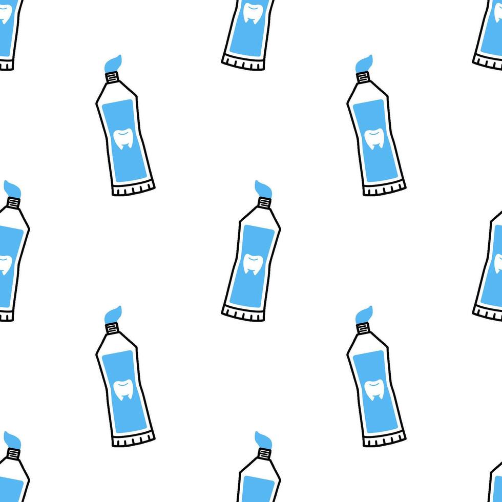 Cute toothpaste cartoon seamless pattern, . vector
