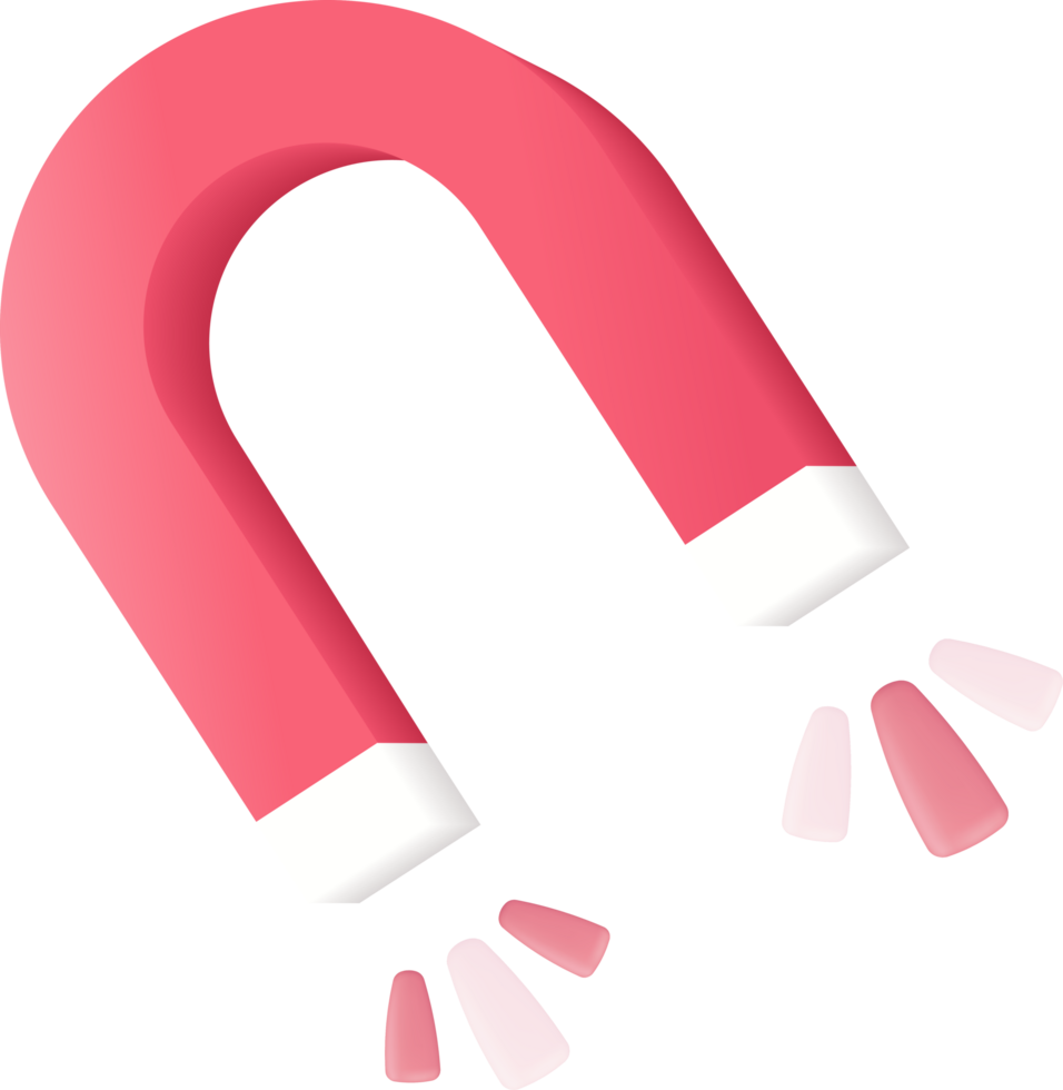 Magnet icon with white and pink parts png