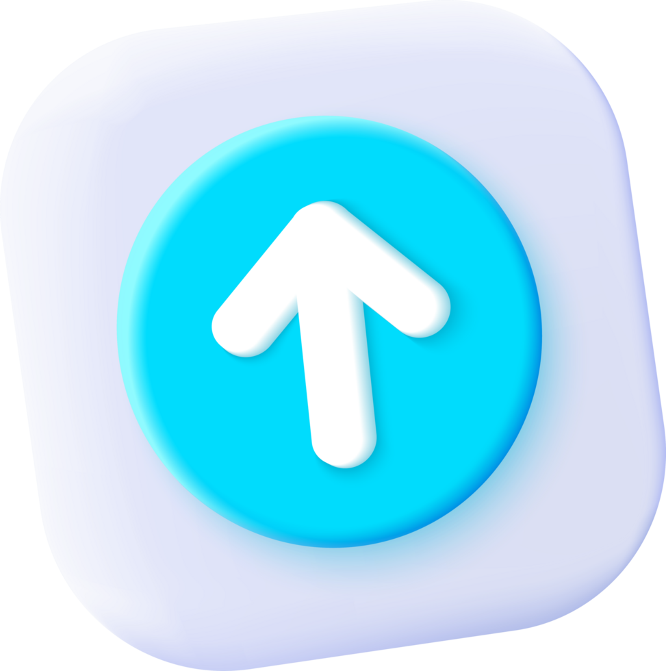 A blue and white arrow pointing up png