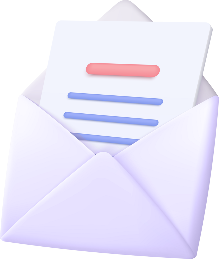 An open envelope with a letter inside png