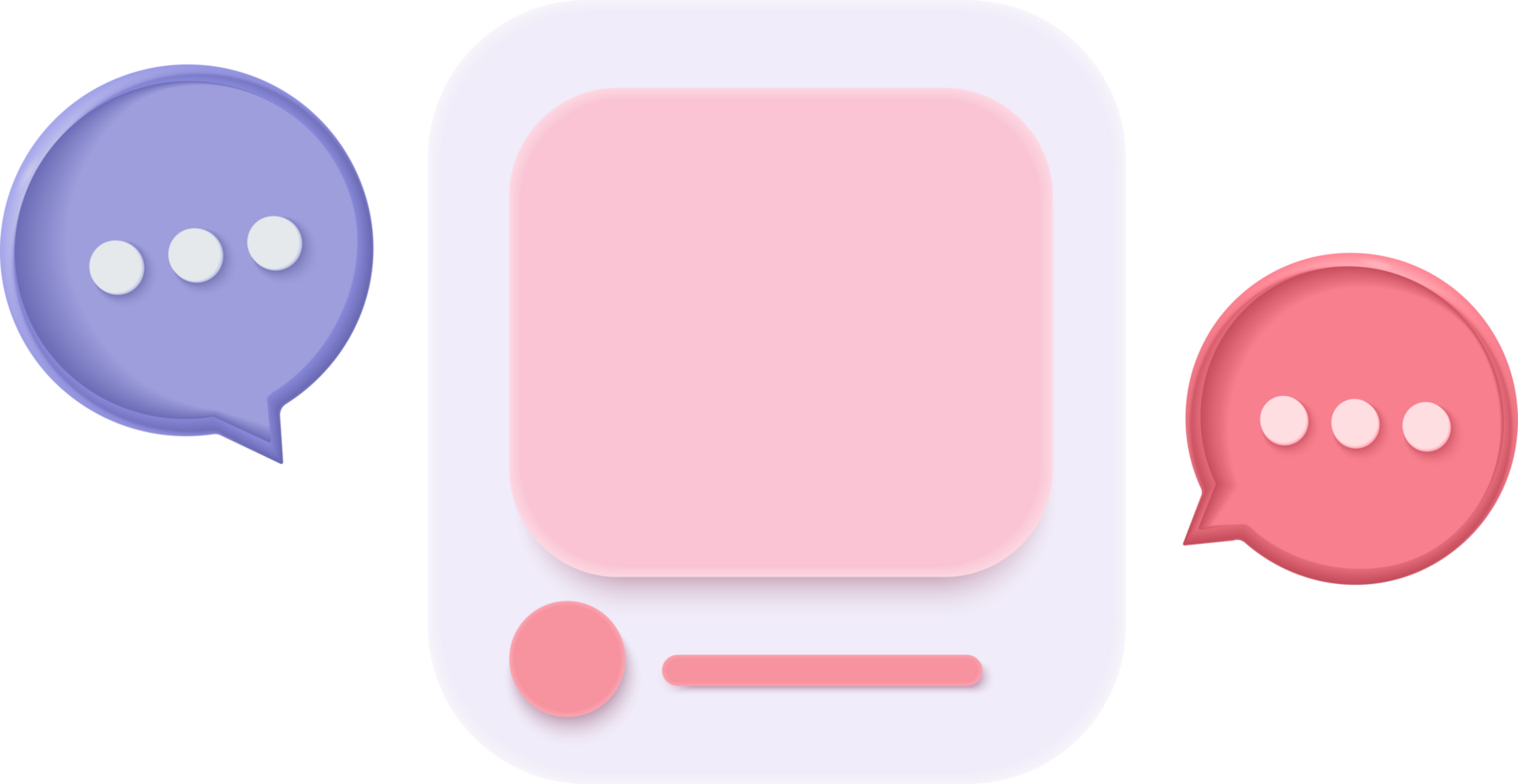 A phone with two speech bubbles on it png