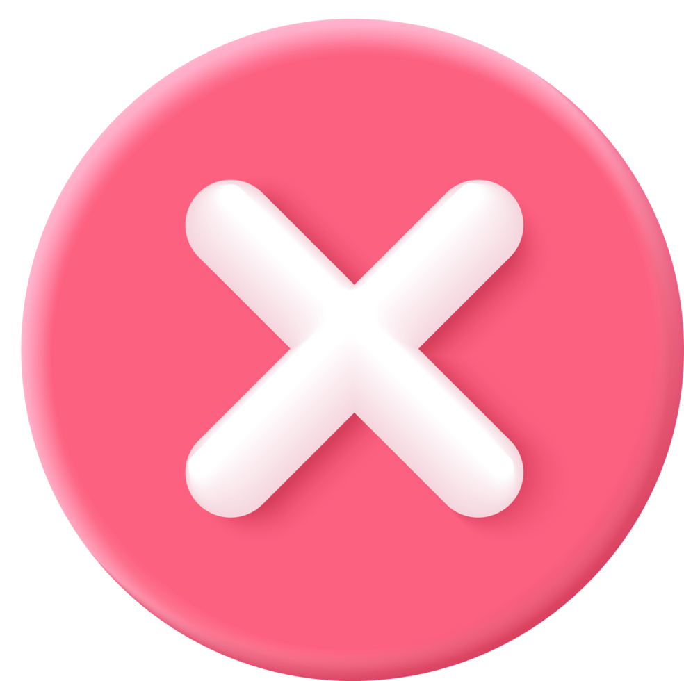 A pink circle with an x on it png