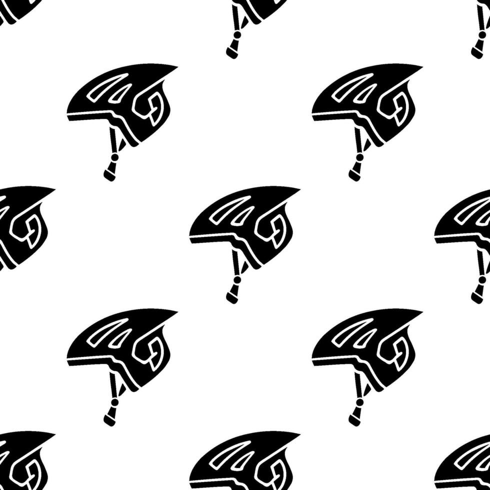 Bike helmet cartoon silhouette seamless pattern, . vector