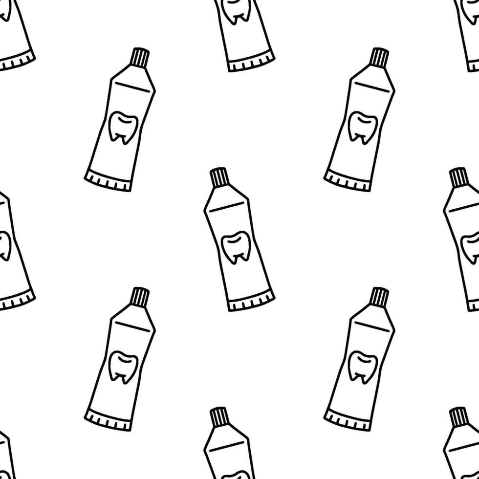 Cute toothpaste cartoon doodle seamless pattern, . vector