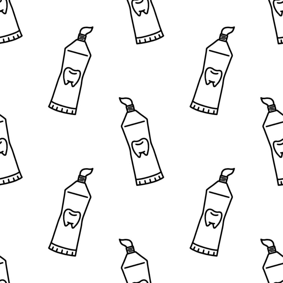 Toothpaste cartoon doodle seamless pattern, . vector