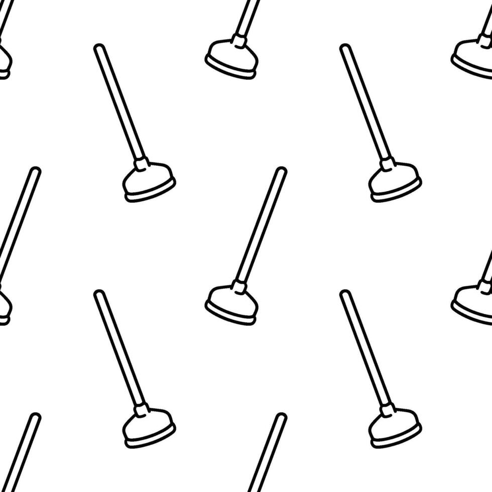 Plunger cartoon doodle seamless pattern, . vector