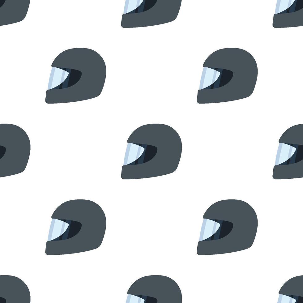 Black Helmet cartoon seamless pattern, . vector