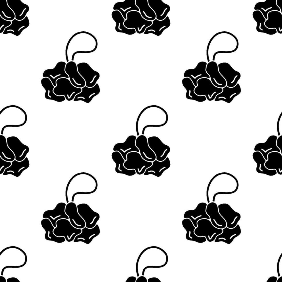 Loofah sponge silhouette cartoon seamless pattern, . vector