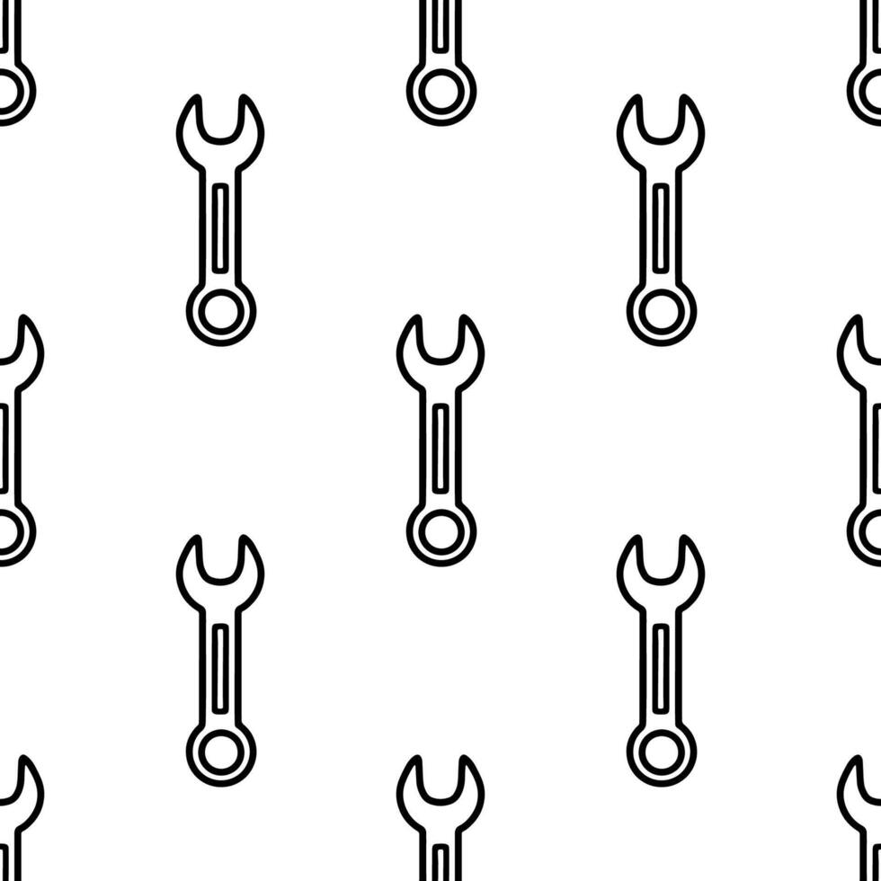 Cartoon doodle wrench seamless pattern, . vector
