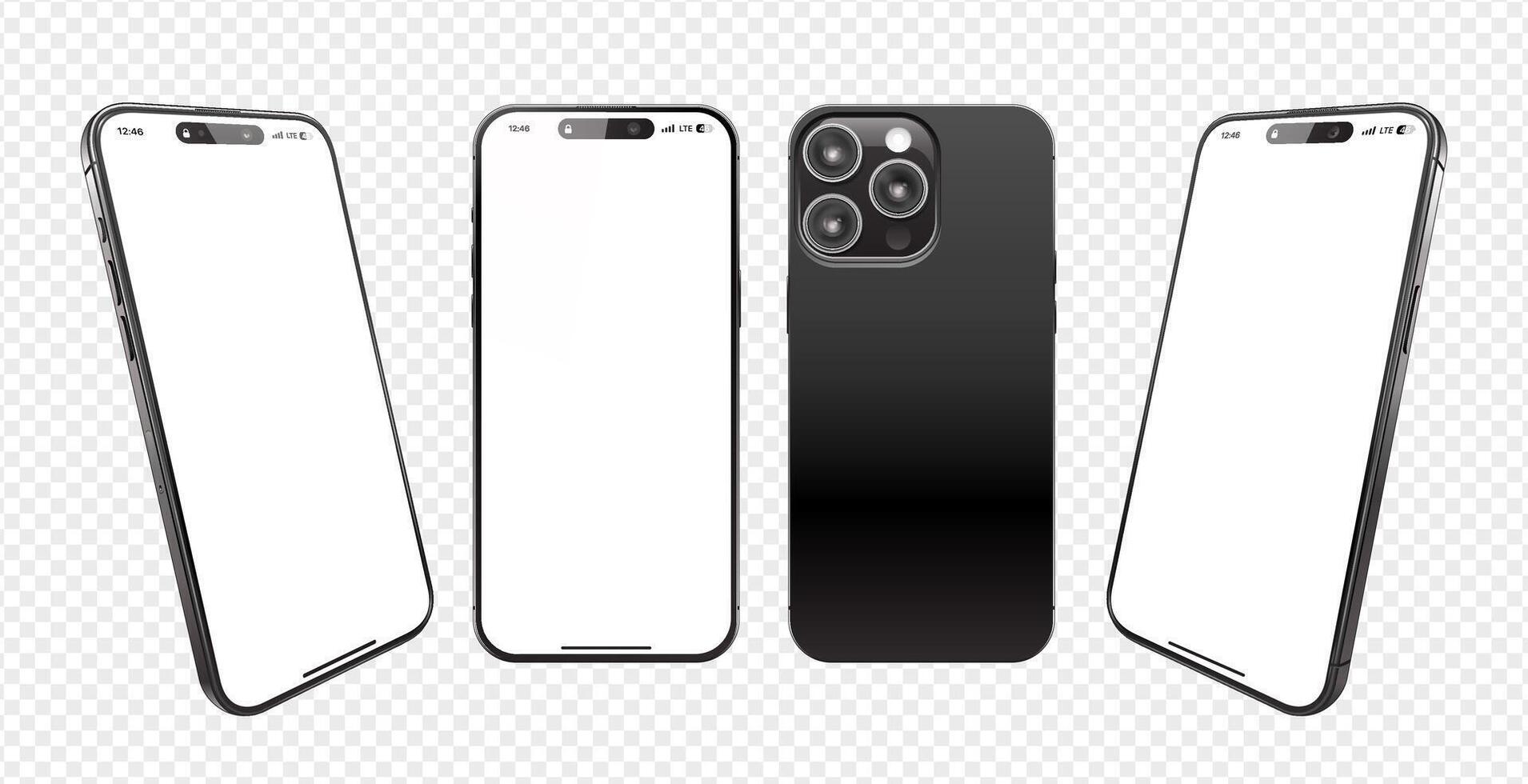 Realistic 3D Smartphone Mockup Isolated vector