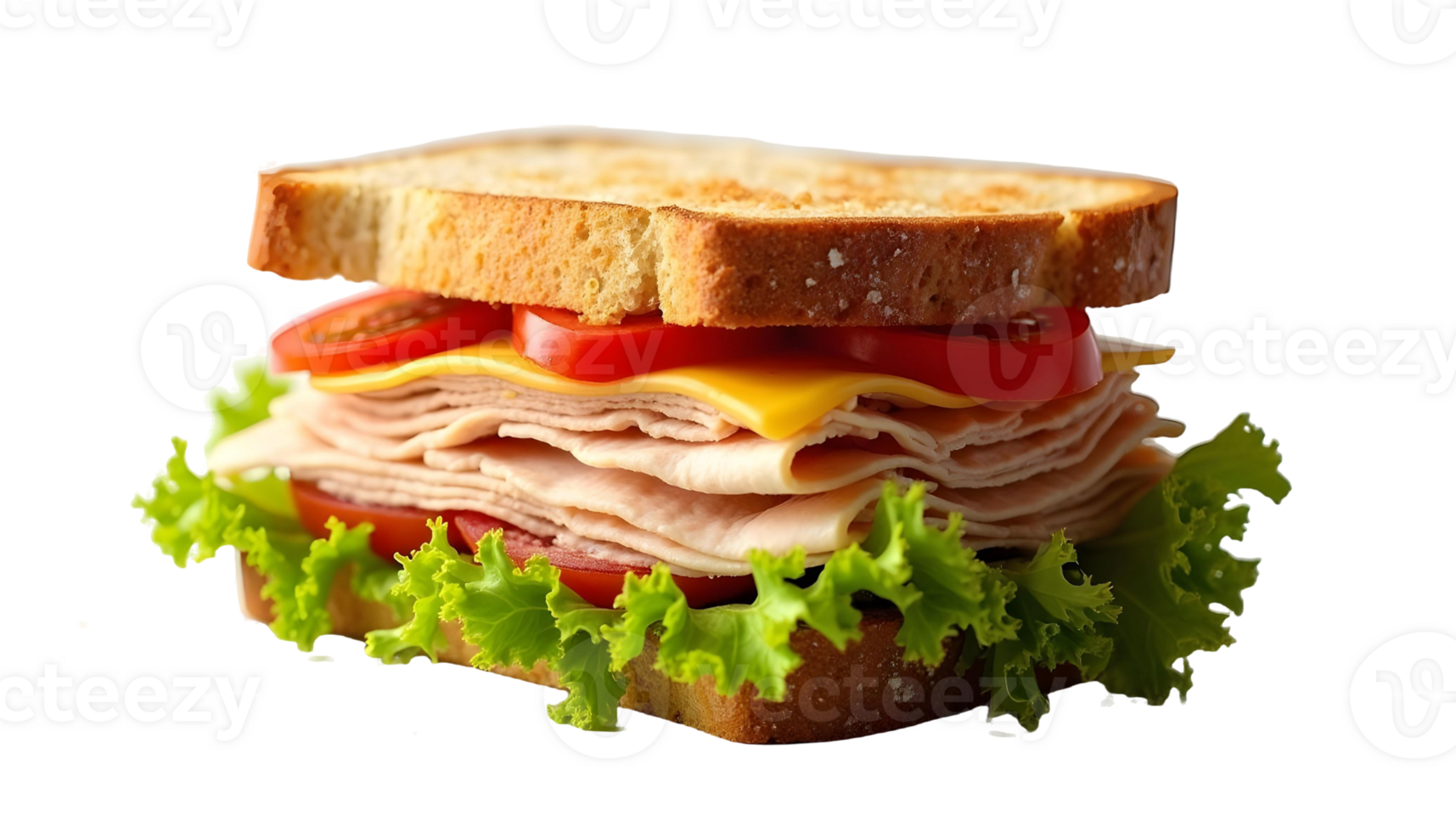 Turkey sandwich on transparent background png