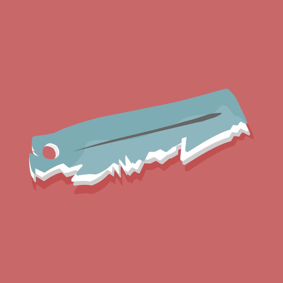 Blue Torn Paper Note Icon in Flat Style vector