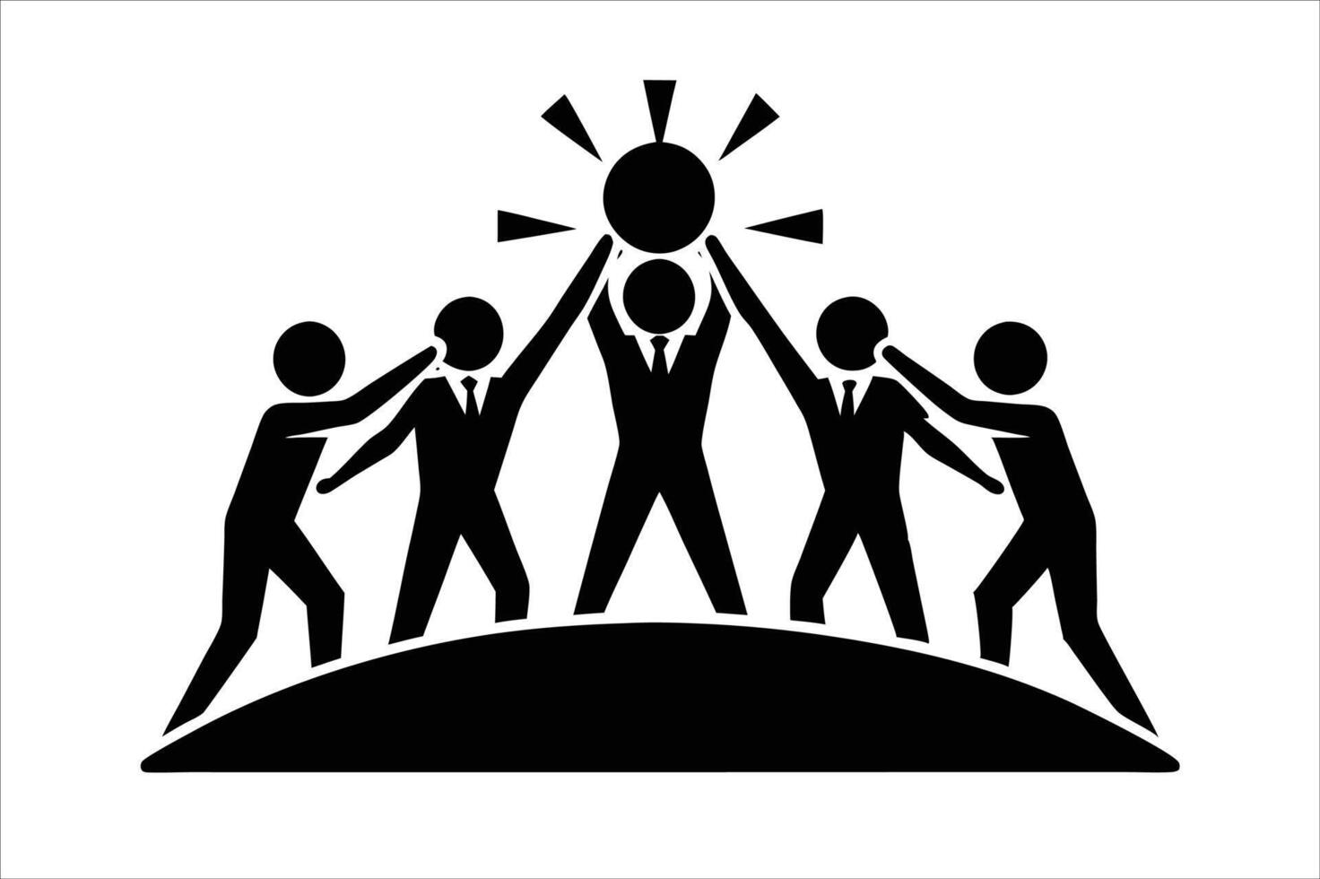 power collaboration silhouette vector