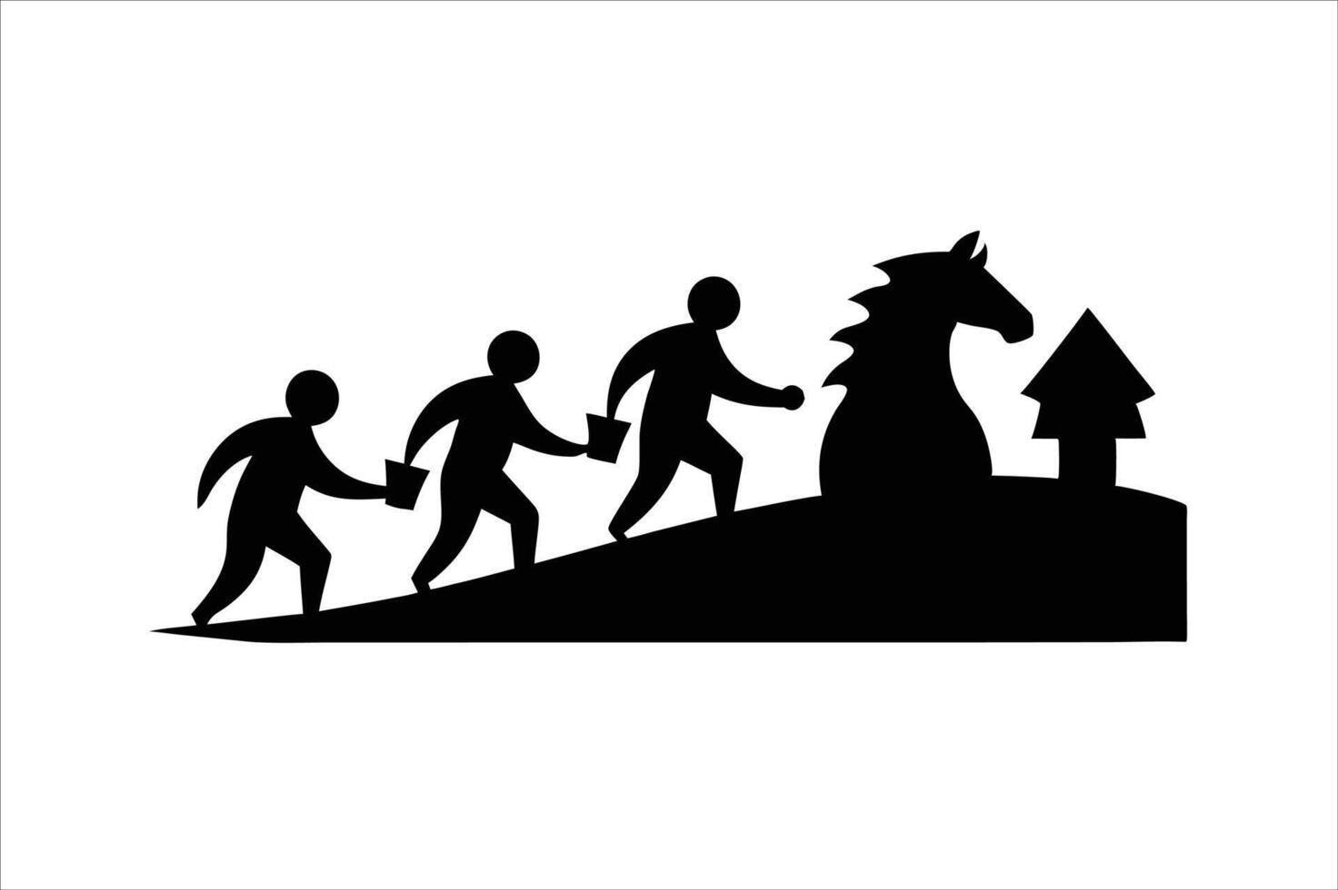 Strategy in motion silhouette vector