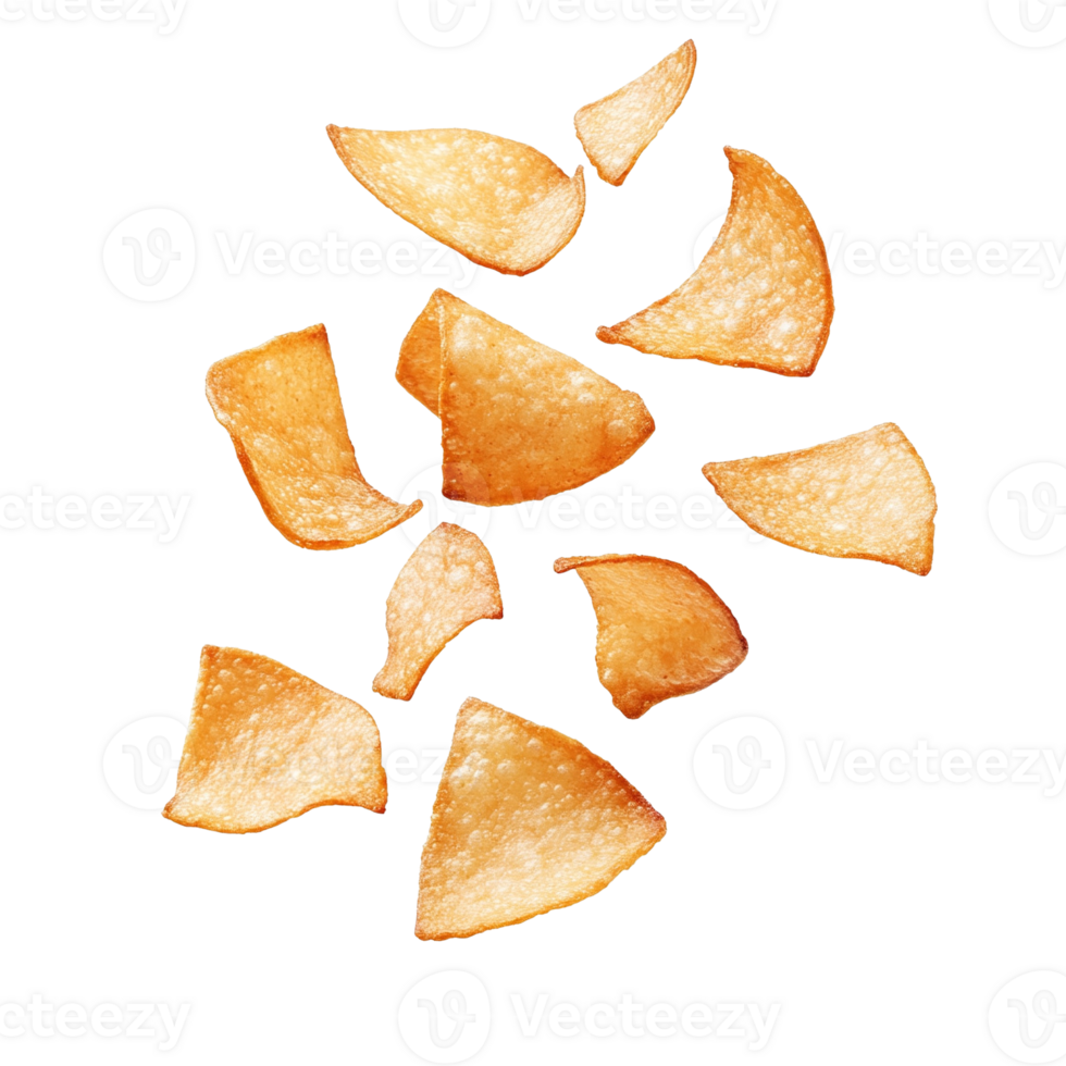 Scattered Crispy Potato Chips png