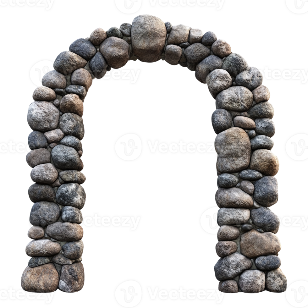 Stone Archway Made of Rocks Isolated on Transparent png