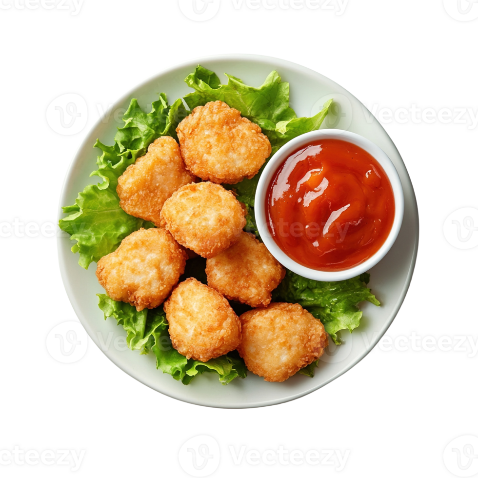 Crispy Chicken Nuggets with Sauce png