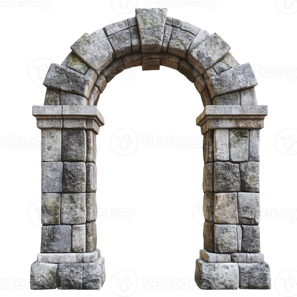 Ancient Stone Archway with Weathered Blocks png