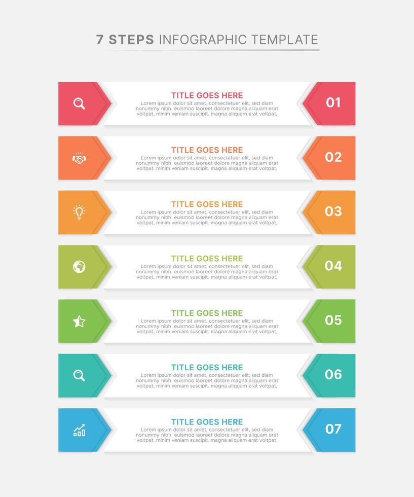 Weekly Planner Organizer Infographic Template Design with 7 Options vector