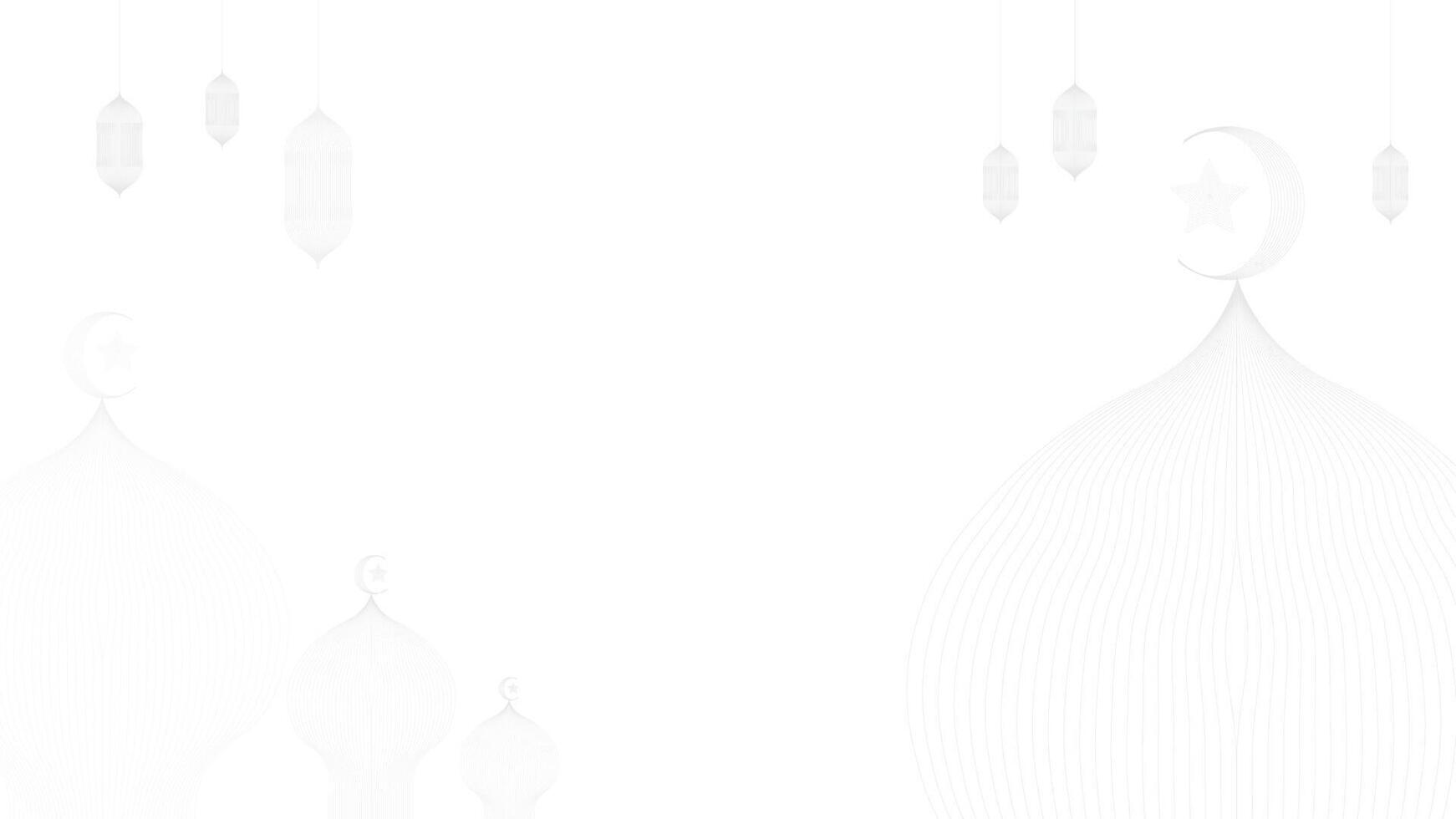 Ramadan Kareem background with mosque and moon. illustration. vector
