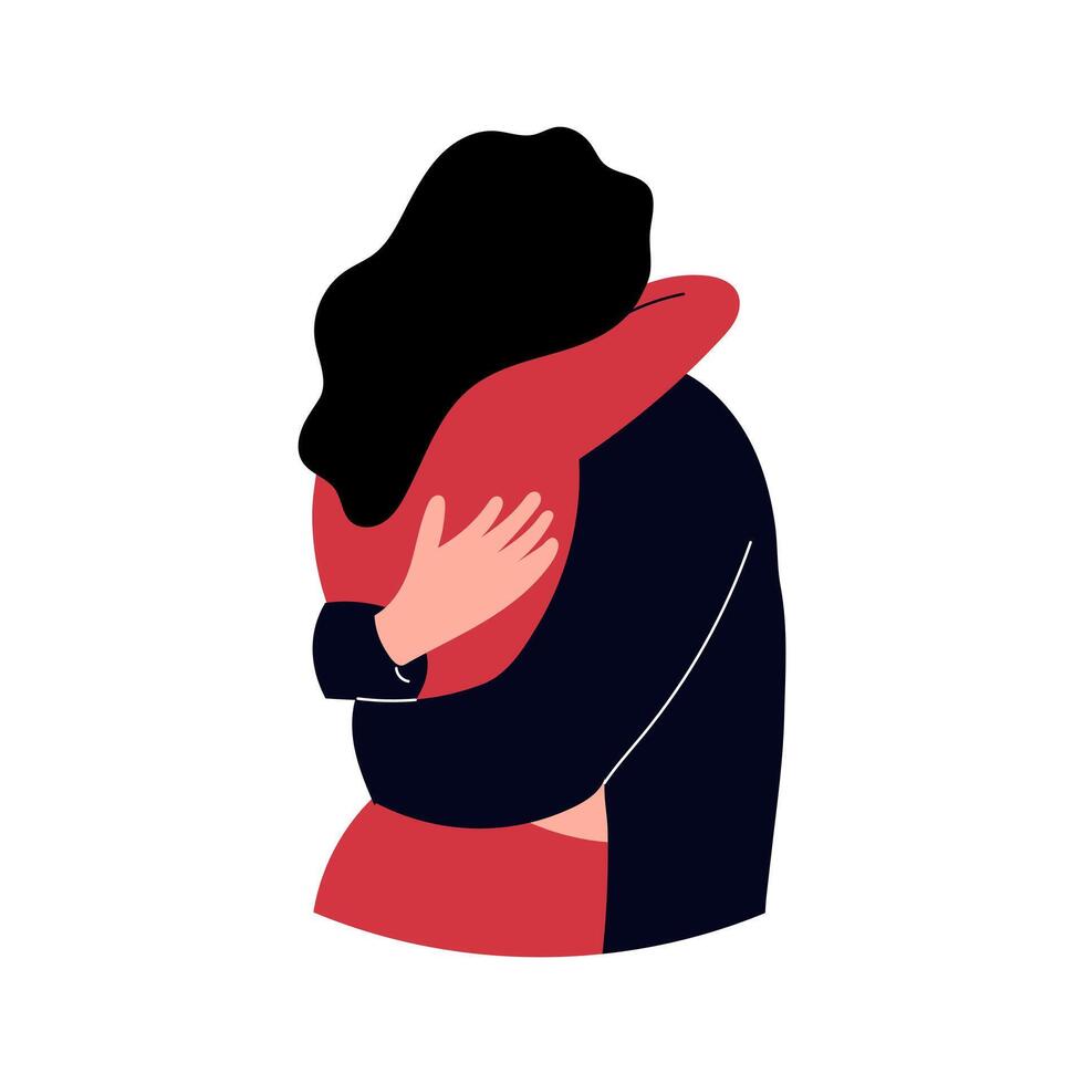illustration of a couple hugging vector