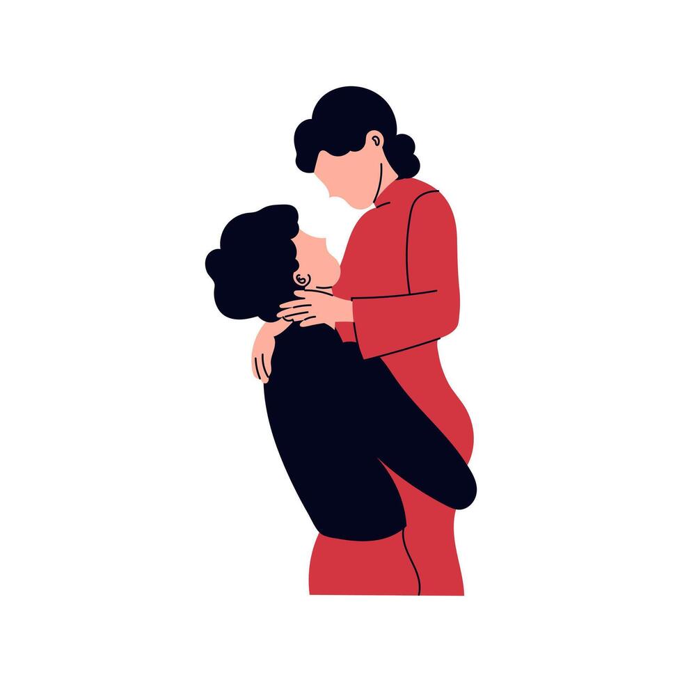 illustration A couples loving embrace vector