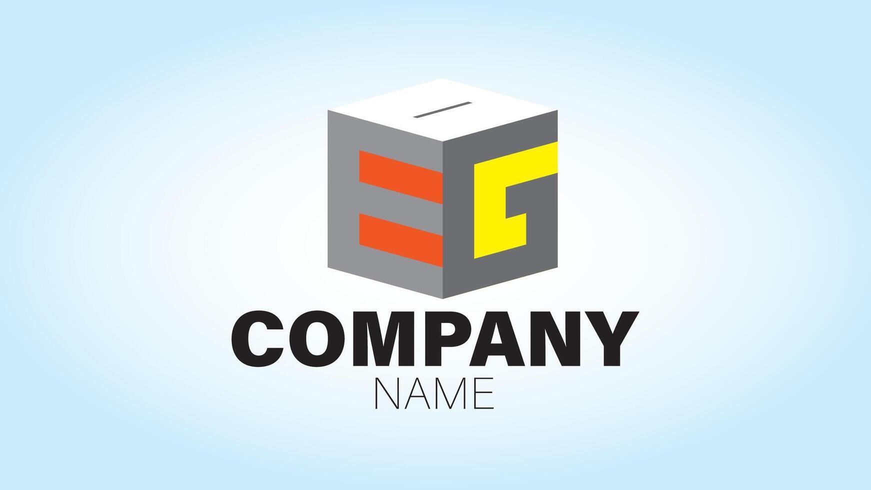 A logo for a company that is made out of a cube vector