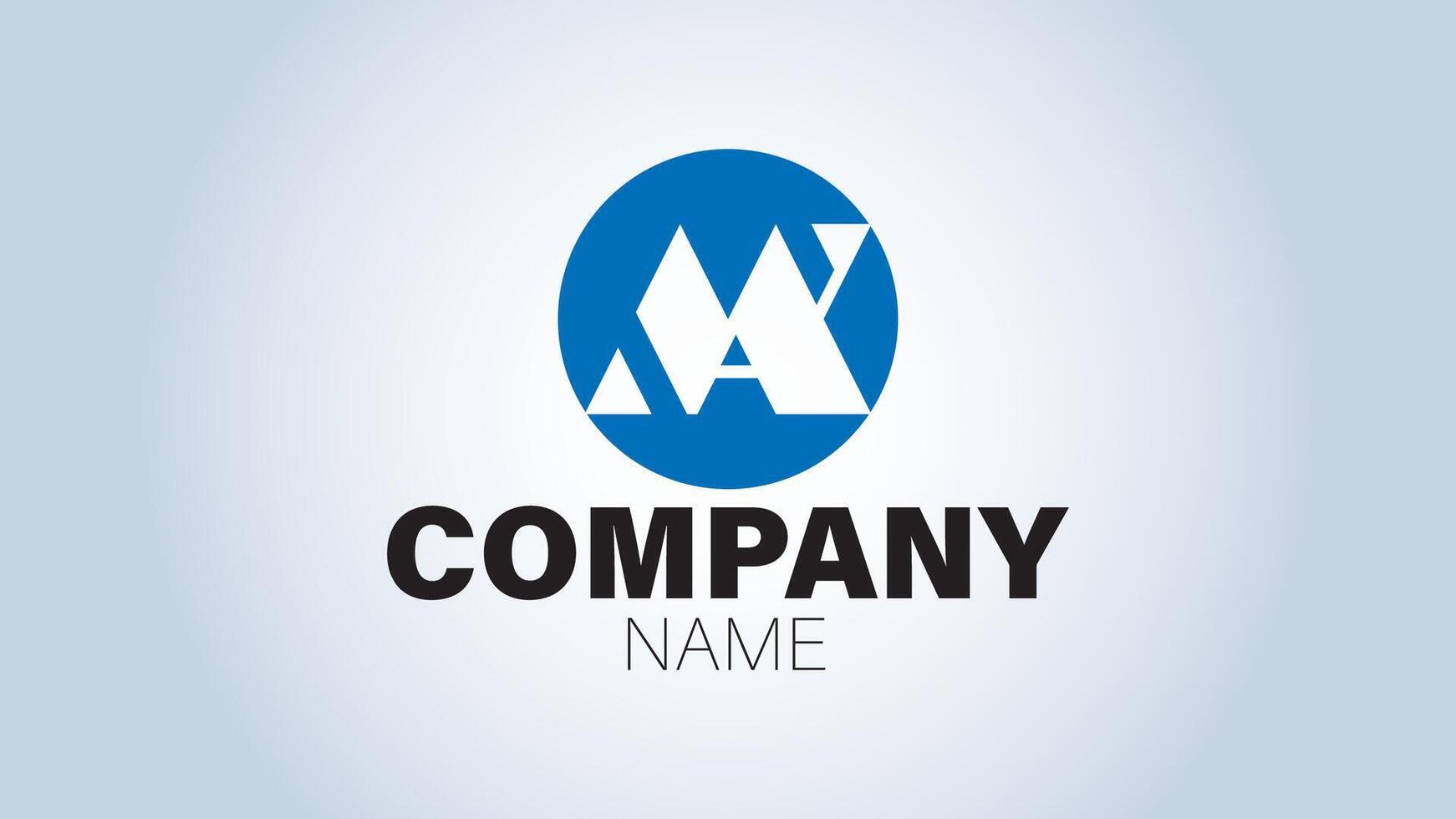 A blue and white logo for a company vector